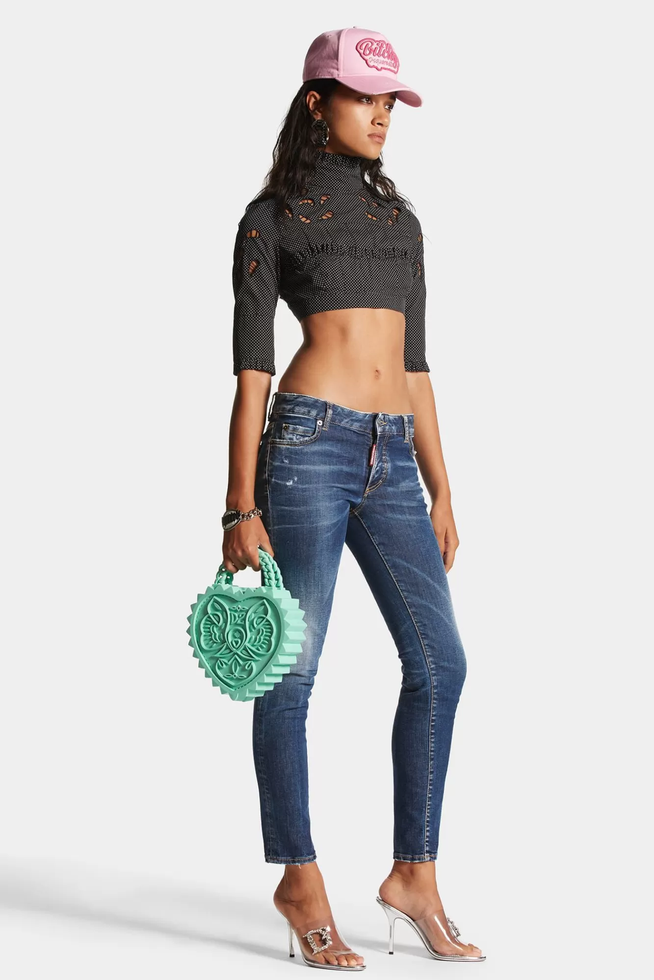 Jeans^Dsquared2 Jennifer Jeans Met Gemiddelde Taille In Donkere Alledaagse Wassing Marine