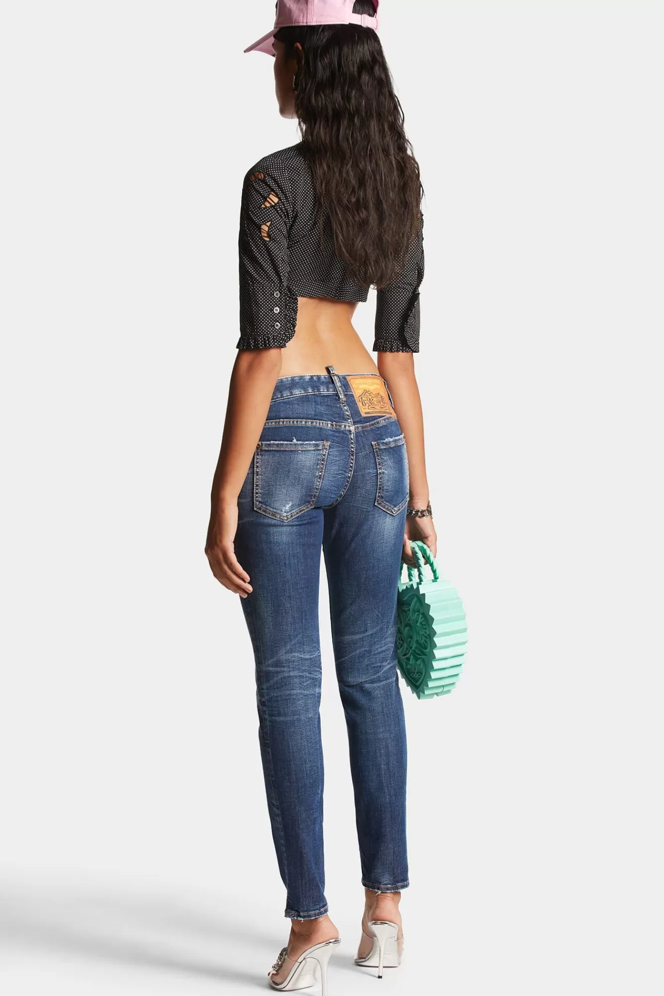 Jeans^Dsquared2 Jennifer Jeans Met Gemiddelde Taille In Donkere Alledaagse Wassing Marine