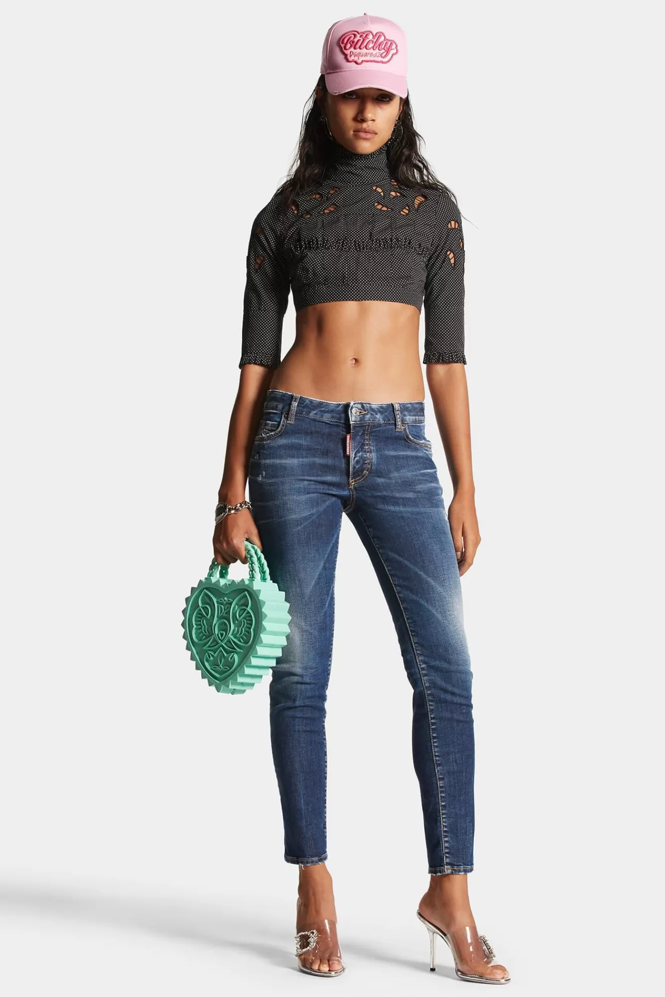 Jeans^Dsquared2 Jennifer Jeans Met Gemiddelde Taille In Donkere Alledaagse Wassing Marine