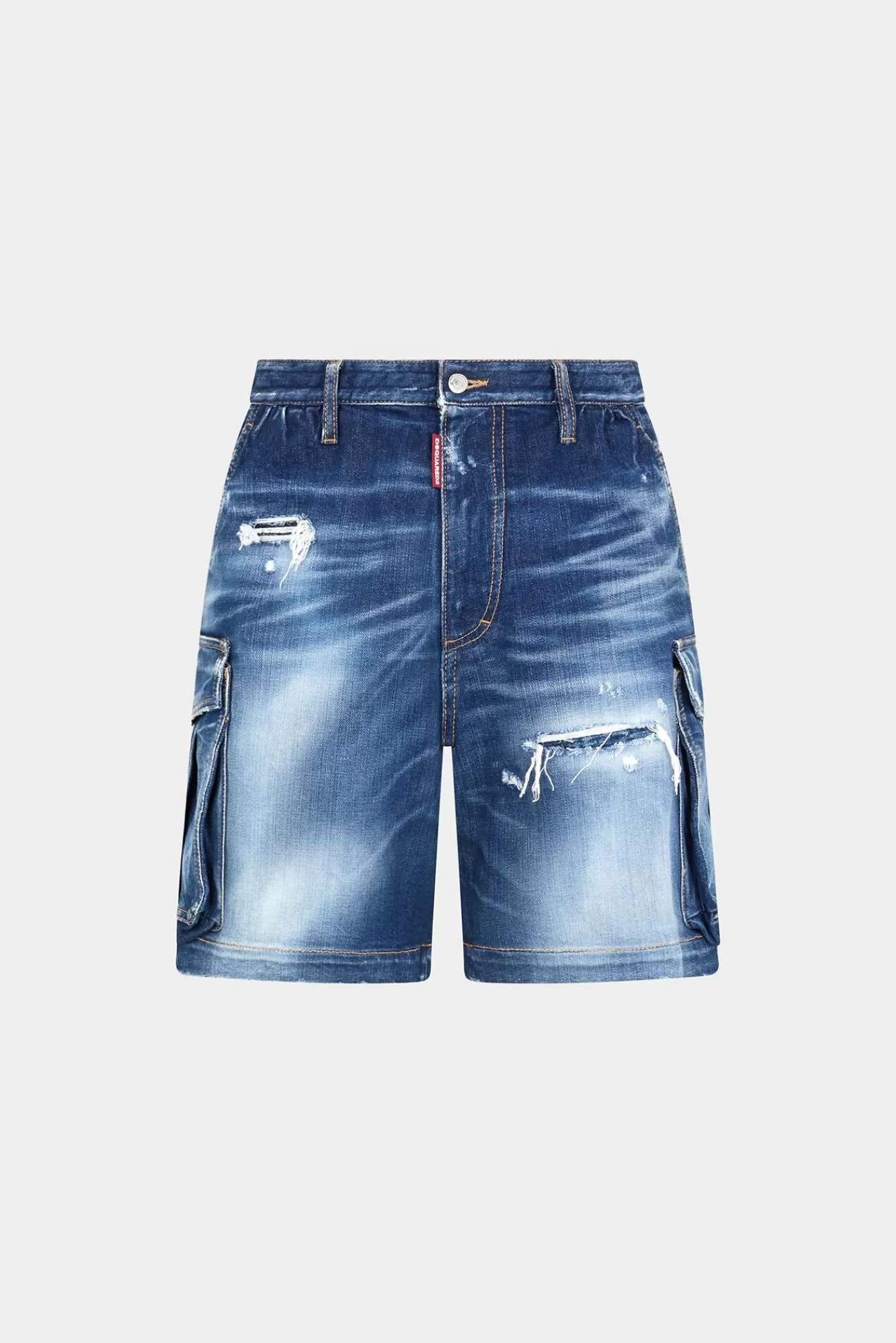Korte Broek^Dsquared2 Medium Gescheurde Kniewas 64 Tag-Short Marine